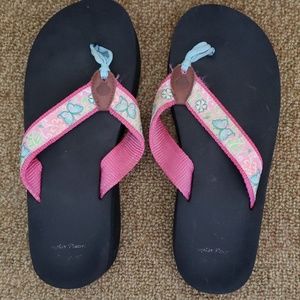 Douglas Paquette wedge flip flops